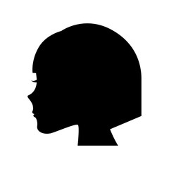 female head profile silhouette vector illustration design