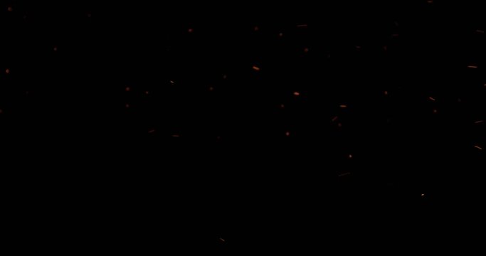 Embers from fire, low quantity