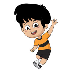 Set of kids jumping in the air.Vector and illustration.