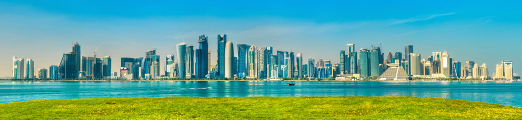 Fototapeta na wymiar Skyline of Doha, the capital of Qatar.