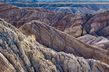 Geological Strata Layers in the Canyons of the Borrego Badlands in the Anza Borrego Desert State Park