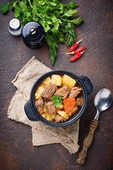 Beef stew with potato and carrot