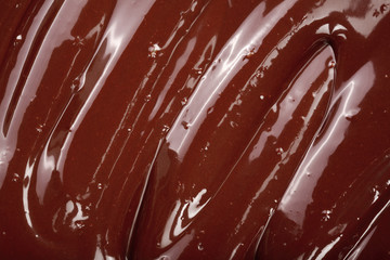 Melted chocolate swirl as a background closeup