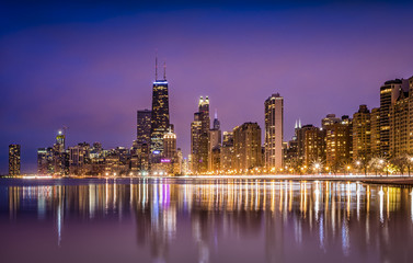 Fototapeta na wymiar Colorful Chicago Reflections