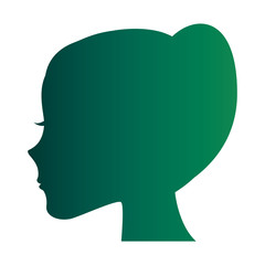 female head profile silhouette vector illustration design