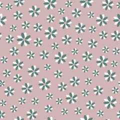Simple pastel color floral pattern vector seamless