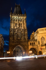 Fototapeta na wymiar Powder Tower Prague by Night