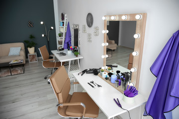 Stylish hairdressing salon interior