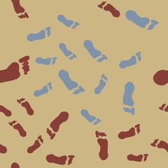 Fototapeta na wymiar Seamless pattern background made of human footprints