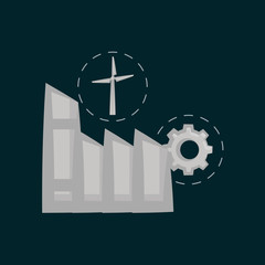 industrial building and ecology related icons around over black background, colorful design. vector illustration