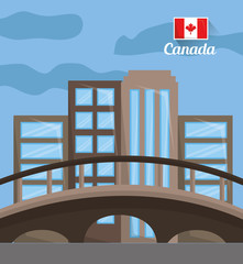 city skyline with landmarks montreal canada vector illustration