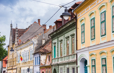 Fototapeta premium Colorful houses in the historical center of Sibiu, Romania