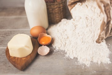 Basic baking ingredients