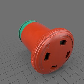 Narrow red dial with arrows