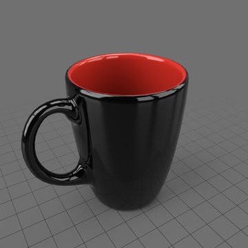 Black and red coffee cup