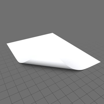 Single sheet of paper, curled 1