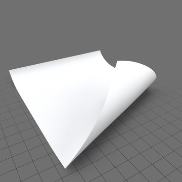 Single sheet of paper, curled 2