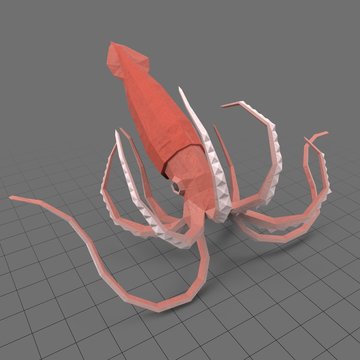 Stylized squid floating