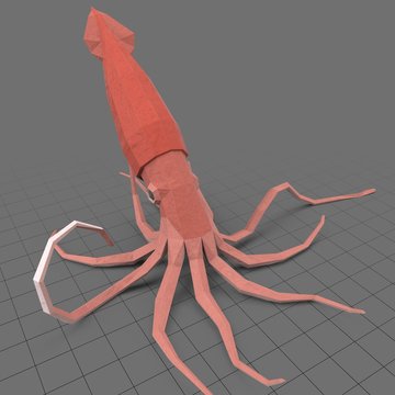 Stylized squid hovering