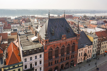 Naklejka na ściany i meble Torun town panorama, Poland