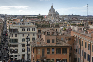 Fototapeta na wymiar Panoramic view of Rome and St. Peter's Basilica, Italy