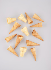 empty ice cream cone isolated on white background