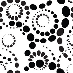 Fototapeta premium Abstract spot seamless pattern. Chaotic round shape circle bubbl