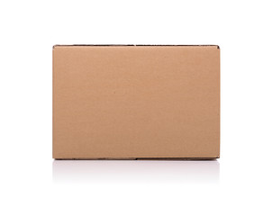 Cardboard mail box isolated on a white background.