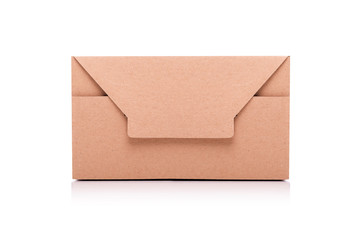 Cardboard mail box isolated on a white background.