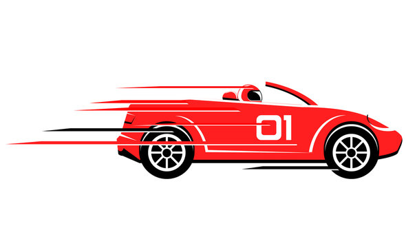 Race car with number on the side vector image