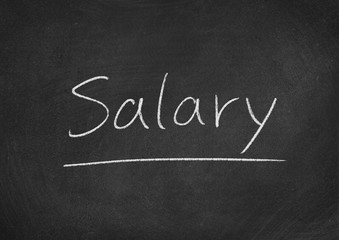 salary concept word on a blackboard background