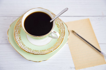 A cup of coffee and a pause to write a list