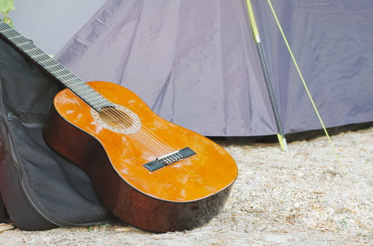 Guitar and Tent