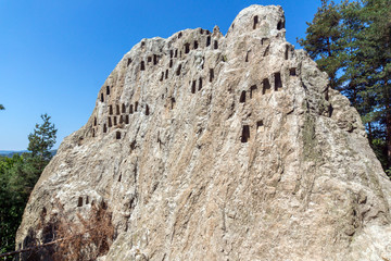 Antique Thracian Sanctuary Eagle Rocks near town of Ardino, Kardzhali Region, Bulgaria