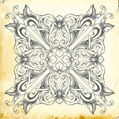 Vector baroque of vintage elements for design. 