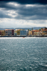 Chania's cityscape and sea, Crete, Greece