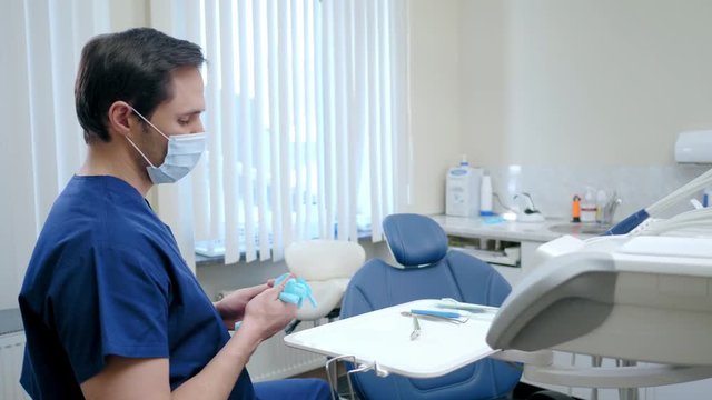 Man dentist working in private practice.