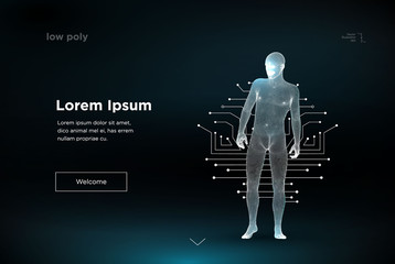 Wireframe polygon man
