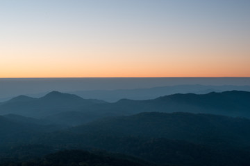 Fototapeta na wymiar Silhouette Landscape Abstract the mountain range,Horizon beautiful sunrise time