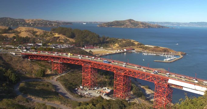 Traffic Approaching Golden Gate Bridge, San Francisco California