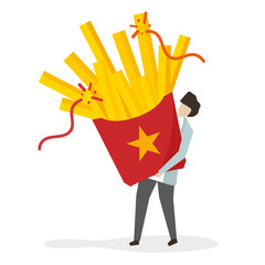 Illustration of  french fries