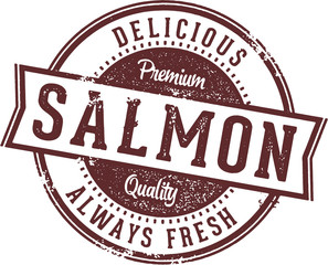Fresh Salmon Restaurant Menu Stamp