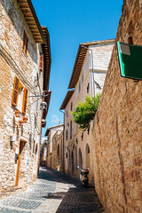 European old street in Assisi, Italy