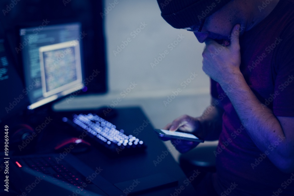 Poster computer hacker shoot
