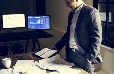 Businessman in his office