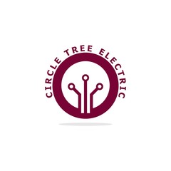 circle icon tree electric logo
