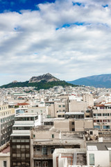 Cityscape and mountain