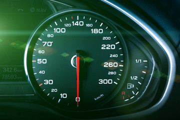 close up modern car dashboard