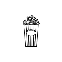 Popcorn hand drawn outline doodle icon