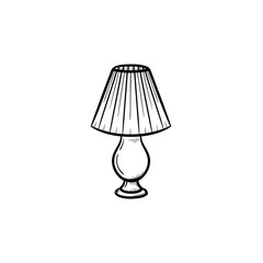 Table lamp hand drawn outline doodle icon. A piece of interior - table lamp vector sketch illustration for print, web, mobile and infographics isolated on white background.
